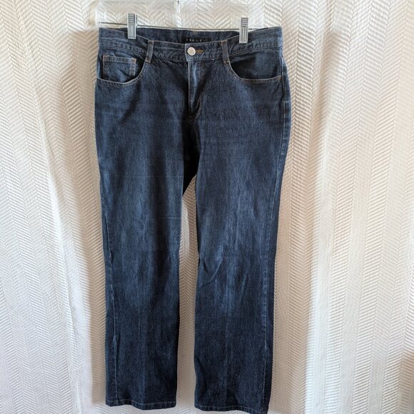 Theory Women's Blue Bootcut Jeans Low-Mid Rise Size 8 Denim Casual - Picture 1 of 8